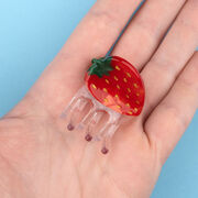 Strawberry mini hair claw clip